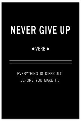 Inspirational Canvas Wall Art Motivational Never Give Up Painting Success Picture Poster Positive Motto Office Quotes Print Artwork for Living Room Workplace Stretched