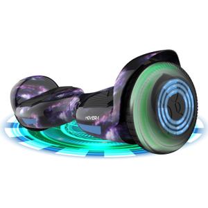 Hover-1 Helix Electric Hoverboard | 7MPH Top Speed, 4 Mile Range, 6HR Full-Charge, Built-In Bluetooth Speaker, Rider Modes: Beginner to Expert (Galaxy)