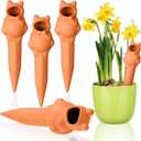 4 Pack Terracotta Self Watering Stakes Frogs Shaped Plant Watering Devices Spikes Irrigation Slow Release Plant Self Water Spikes Planter Insert for Garden Indoor Outdoor Pot Plants