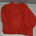 Girls Cable Knit Sweaters Kids Fall Fashion Puff Sleeve Ribbed Cuffs Crewneck Clothes (7-8 Years, Red)