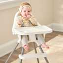 Regalo Baby Basics High Chair for Babies and Toddlers, Baby High Chair with Removable Oversized Tray & Cup Holder, 5-Point Harness, Easy to Clean Toddler High Chair, White