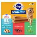 Pedigree Dentastix Large Dog Treats, Original, Beef & Fresh, 2.73 lb. Variety Pack (51 Treats Total) BB 05/2027