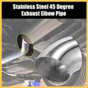 4 Pcs OD 3.5 Inch 45 Degree SS304 Stainless Steel Bend Tube Exhaust Elbow Pipe for Car Modified Exhaust System 3.5" Piping Silver Tone Auto Replacement Parts