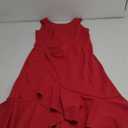 Aupuls Long Ruffel Wedding Guest Dresses for Women Elegant Sleeveless Ruched Waist Formal Dress (Large, Red)