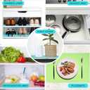 16 Pcs Refrigerator Liners Mats Washable, Refrigerator Mats Liner Waterproof Oilproof, Shinywear Fridge Liners for Shelves, Cover Pads for Freezer Glass Shelf Cupboard Cabinet Drawer (16 Blue)