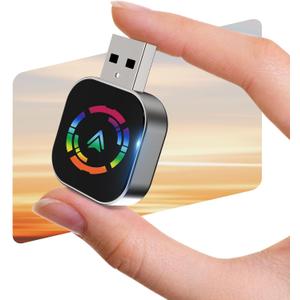 Carplay Wireless Adapter, 2026 Upgrade Mini Carplay for Apple iPhone & Android Auto Wireless Adapter, for Cars with Built-in Wired Apple Carplay Play and Plug, Stable Control & No Delay