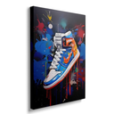 Sendata Framed Trendy Cool Banksy Graffiti Pop Sneaker Shoe Canvas Wall Art Gym Sports Decor Poster For Living Room Bedroom Home Office Artwork Gift Ready To Hang 16"x24"