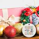 3 x Book Lovers Gifts, Book Ornament for Christmas Tree, Book Lover Christmas Ornaments, Ceramic Ornament (Book1)