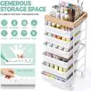 SYKIARIOL Rolling Cart with 6 Drawers,Utility Storage Cart with Drawers,Art Craft Organizers and Storage,Makeup Organizer with Wooden Tabletop,White