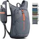 BECOJADDE 15L Small Hiking Backpack for Men Women Foldable Packable Back Pack Ultralight Hiking Daypack for Travel Camping Outdoor, Gray