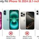 NITITOP Compatible with iPhone 16 Case Cute Clear Cherry Bowknot Design for Women Girls Bow Ribbon Soft Fit Slim Stylish Anti Yellowing Protective Phone Cover - Blue