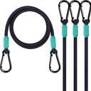 Black Bungee Cords with Hooks 36 inch Heavy Duty, 4-Piece Carabiners Style, 5/16 inch Diameter Cord with Nylon Fiber, UV Resistant