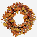 26 Inch Fall Wreath for Front Door Large Eucalyptus Wreaths with Mini Orange-Yell Leaves, Autumn Greenery Wreath on Grapevine for Fall Door Decor Farmhouse Wall Window Home Decoration