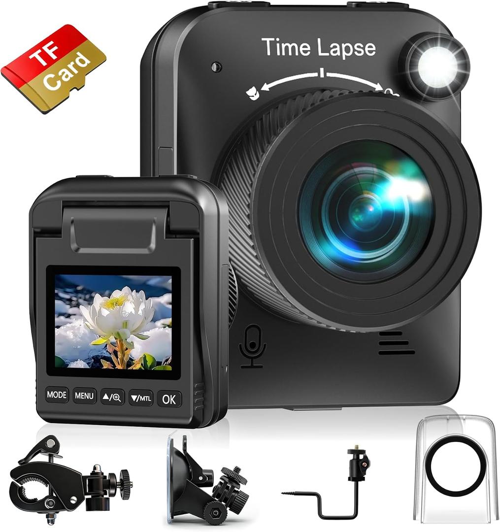 Time Lapse Camera, 4K Timelapse Outdoor Construction Camera with 3 Mount, Waterproof Housing, SD Card for Construction Sites, House Building, Plant Growth