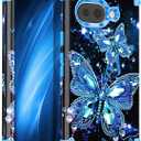 2 x Miqala for Google Pixel 9a Case,Glow in The Dark Three Layer Heavy Duty Shockproof Full Body Protection Hard Plastic Bumper+Soft Silicone Case for Google Pixel 9a,Deep Blue