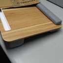 HUANUO Lap Desk - Fits up to 17 inches Laptop Desk, Built in Mouse Pad & Wrist Pad for Notebook, Laptop, Tablet, Lap Stand with Tablet, Pen & Phone Holder, Wood Grain