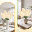 4pcs Champagne Hydrangea Artificial Flower, 33.5" Long Stem Real Touch Conical Fake Hydrangea Silk Flowers , For High Vase Flower Arrangements Decoration, Family Farmhouse, Hotel Decor (Champagne)