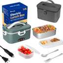 Electric Lunch Box with Temperature Control Function, 100w Heated Lunch Box 1.8L Portable Food Warmer for Adults, 12/24/110v Heating Lunch Box for Car/Truck/Office with Thickened Bag (Forest)