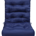 Hoteam 2 Set Patio Chair Cushions Outdoor High Chair Cushion 20 x 40 Inch Waterproof Patio Seat Rocking Indoor Thickened Pad(Solid Color Style,Navy Blue)