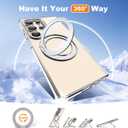 for Samsung Galaxy S25 Ultra Case with 360Rotatable Magnetic Ring Stand Compatible with Mag-Safe Military Protection Shockproof Transparent Phone Cases for S25 Ultra 6.9",Clear