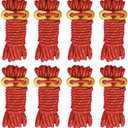 Smithok 8 Pack High-Reflective Guy Lines 4mm Tent Cords High-Strength Lightweight Camp Ropes with Aluminum Adjuster Tensioner for Tent, Tying Down Tarps, Camping, Outdoor Packaging (Red, 13ft)