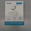 Foldable 3 in 1 Magnetic Wireless Charging Station for Apple Devices, Leather-Like Fast Wireless Charger Dock with Night Light for Magsafe iPhone 17/16/15/14, Apple Watch, AirPod,Gift for Men (Black)