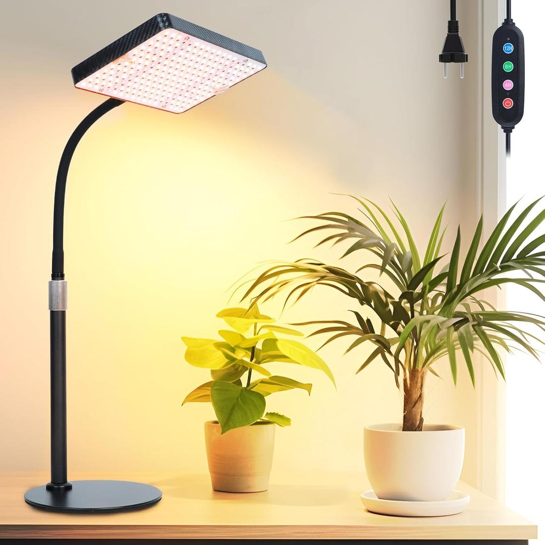 Tabletop Grow Lights for Indoor Plants 25 Watt, Bright Natural Sunlight Full Spectrum Plant Growing Lamps for Houseplants & Bonsai, 4/8/12/16/20H Timer Plant Light Auto On/Off Everyday