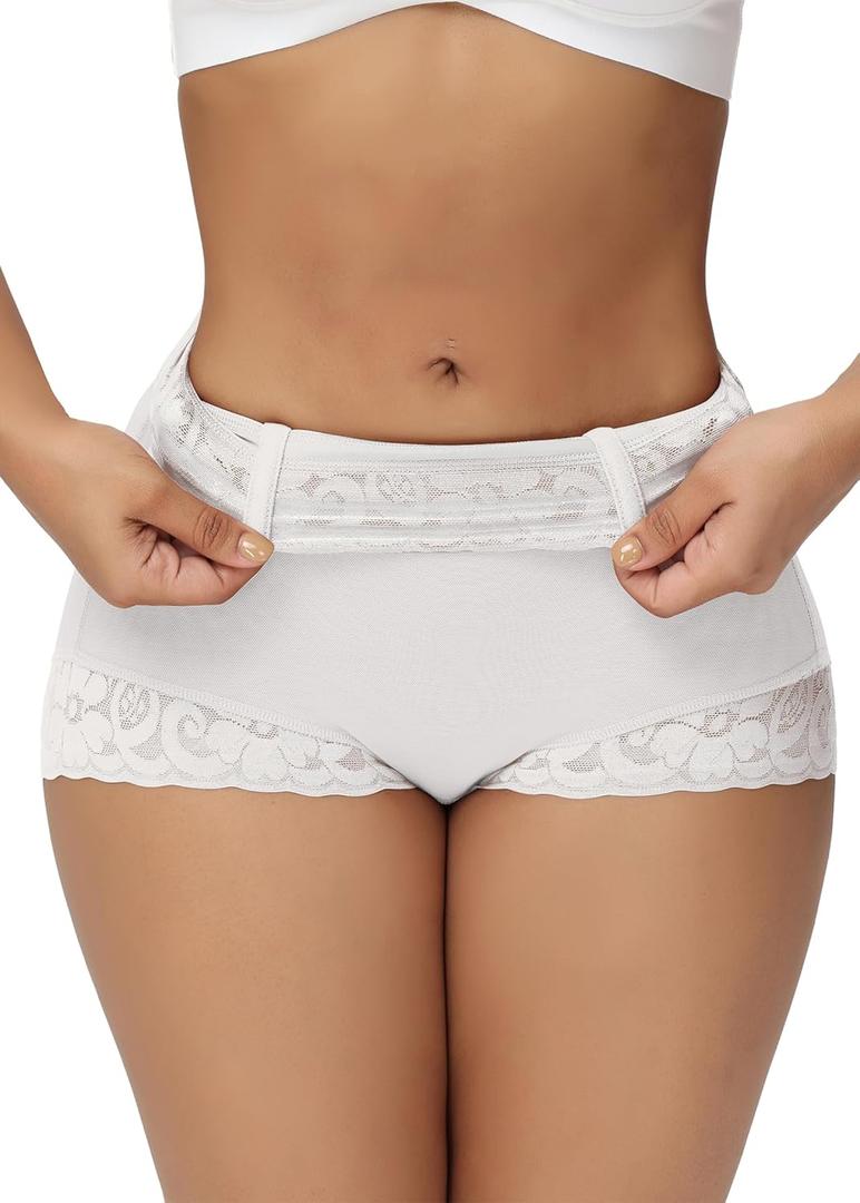SHAPSHE Tummy Control Shapewear Shorts Fajas Colombianas Moldeadoras Compression Underwear Flat Tummy Butt Lifter Panties (Small, White)