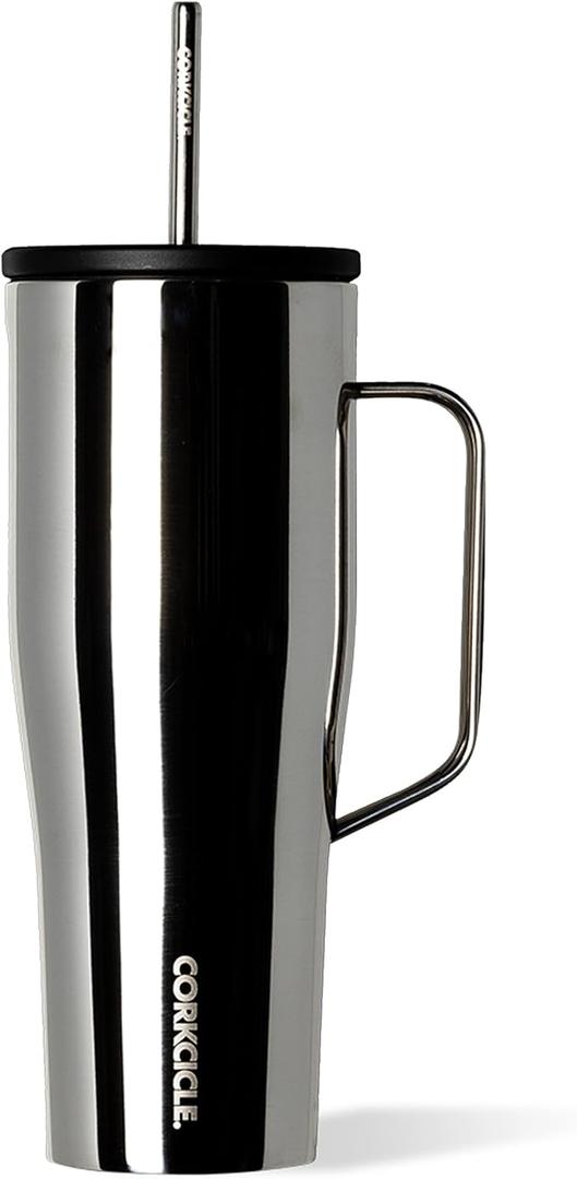 Corkcicle Cold Cup XL - Insulated Tumbler with Handle - Keeps Drinks Cold 12 Hours - Triple-Insulated - Spill-Proof Lid - Summer Drinkware Gift - Keeps Drinks Ice Cold - 30 oz - Tungsten
