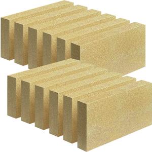 Fire Bricks, FireBrick, High Temperature Insulated Firebricks for Wood Stoves, Fireplaces, Size 9" X 4-1/2" X 1-1/4", Pack of 12, Wood Stove Bricks, Fireplace Brick