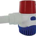 Rule 12V Automatic Bilge Pump - Fully Submersible - 800GPH Output - Easy Clean Strainer - Low Power Use - Check Valve & Thermal Cut-Off - Ideal for Boats -107mm x 64mm x 74mm
