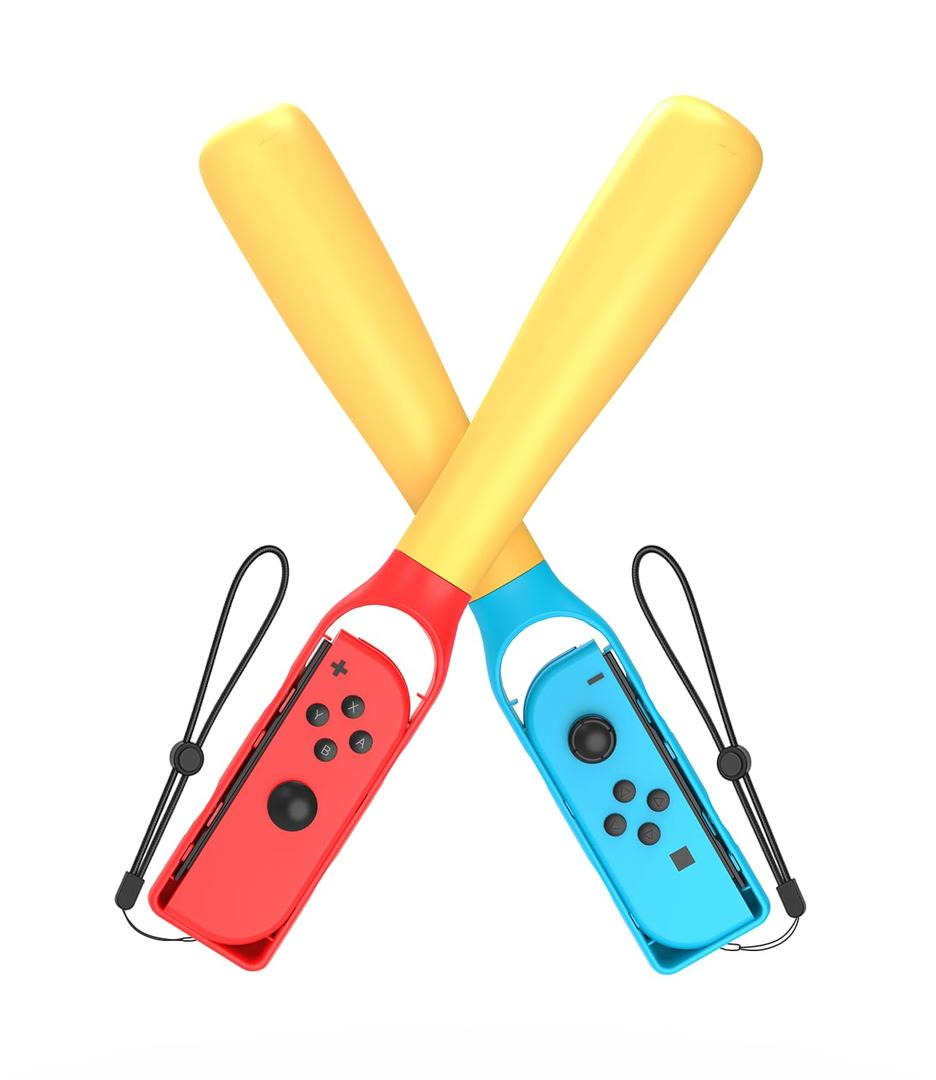 Baseball Bat Handle Grip, CODOGOY Baseball Stick Game Accessories Compatible with Nintendo Switch OLED/ Nintendo Switch, Small Handle Somatosensory Baseball Grip NS Left & Right Handle2PCS