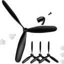 Outus 3 Sets Spare RC Plane Propellers 3 Blade Propeller Compatible with 76111 BF109 Remote Control Radio Controlled Airplane Carbon Fiber Nose Cone with Savers and Adapters