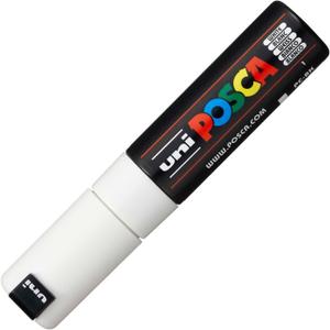 Marker PC-8K Paint Glass Pen Broad Chisel Tip 8.00mm White