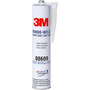 3M 08609 Window-Weld Super Fast Urethane Windshield Adhesive, High-Strength Fast-Curing One-Part Auto Glass Sealant, 10.5 fl oz (310 mL) Cartridge, Black