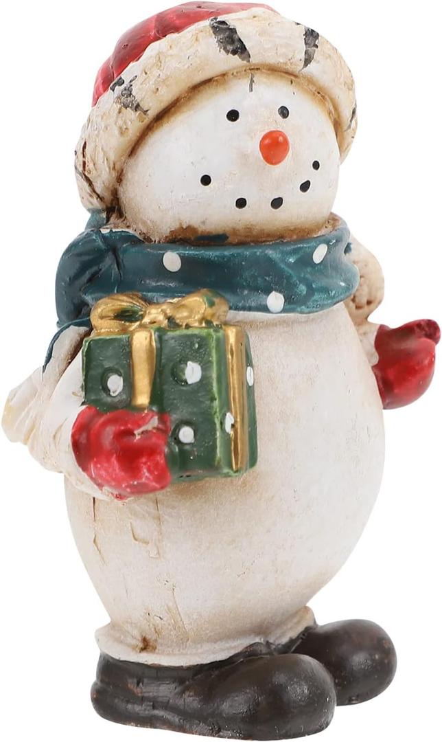2 x NUOBESTY Resin Snowman Figurine for Home Indoor Table Christmas Decoration