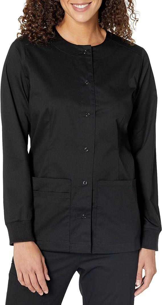 Amazon Essentials Women's Scrub Snap Jacket, M