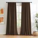 KEQIAOSUOCAI Brown Linen Textured Blackout Curtains 102 Inches Long for Living Room, 100% Light Blocking Curtain Drapes Chocolate Brown 50 by 102 Inch Length 2 Panels Back Tab Rod Pocket