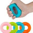 Grip Strength Trainer,Silicone Hand Grip Strengthener Ring,Finger Grip Workout - Double Force Grip Rings for Rock Climbing, Athletes & Stress Relief, (20-60lbs) 5 Resistance Levels(4 PCS)