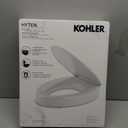 KOHLER 25875-0 Hyten 3" Height, Elevated Soft Close Elongated Toilet Seat, Contoured Seat with Grip-Tight Bumpers, Quick-Attach Hardware, No Slam Toilet Seat, White