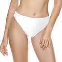 Bellecarrie Women's Bikini Bottoms High Cut Tankini Swimsuit Bottoms Mid Rise Swim Briefs, White, XS