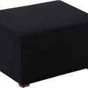 Flamingo P Ottoman Slipcovers Stretch Rectangle Folding Storage Covers Stretch Fabric Storage Ottoman Covers Ottoman Slipcovers (Black, X-Large)