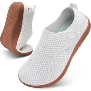 Scurtain Wide Width Barefoot Walking Shoes Hospital Nurse Shoe for Women Comfortable White Maternity Pregnancy Bunion Neuropathy Edema Flats Shoes Size 9