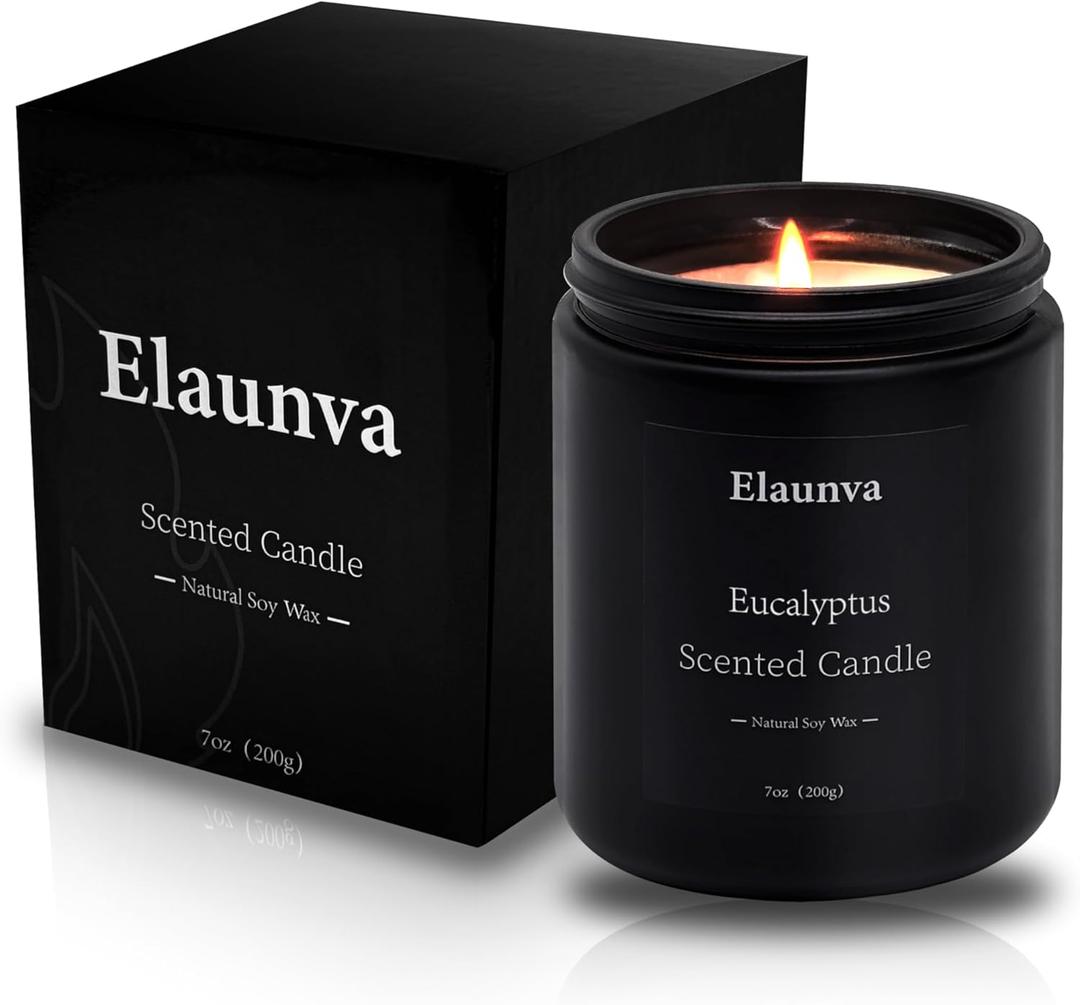 Eucalyptus Scented Candle 7oz (200g), Natural Soy Wax Aromatherapy, Spring Fresh Home Scent, Stress Relief, Spring Easter Home Decor Gift for Men and Women
