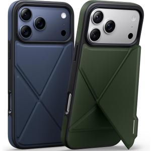 X Fold Stand for iPhone 17 Pro Case Compatible with MagSafe [Nano TechWoven] [16FT Military Grade Protection] Shockproof Anti-Slip, Slim for 17 Pro Case with Stand 6.3" - Blue