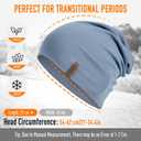 Slouchy Beanie for Women Cotton Beanies Hats Men Lightweight Soft Chemo Headwear Warm Skull Cap for All Seasons (Denim Blue)