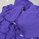 Peomeise Stretch Spandex Folding Chair Cover for Wedding Party Dining Banquet Event (Purple,6pcs)