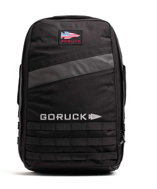 GORUCK Rucker 4.0 25L Black with White Embroidery - Purpose Built Rucking Backpack, Military Weight Training Rucksack w/Ruck Plate Pocket and Extra Padded Straps