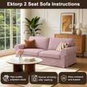 Ektorp Loveseat Sofa Cover Replacment Slipcover Designed for IKEA Ektorp Two Seater Sofa Slipcover,Couch Cover Not Include The Sofa Body, Pink