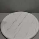 Briwooody 24" Lazy Susan Turntable, Marble White Rotating Wood Tray